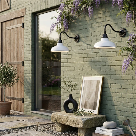 Modern European furniture -  Metal Shade Outdoor Wall Lamps (2) - www.oroa.com
