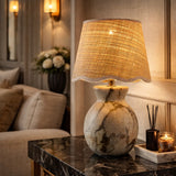 Modern European furniture - Natural Brown Marble Table Lamp - www.oroa.com