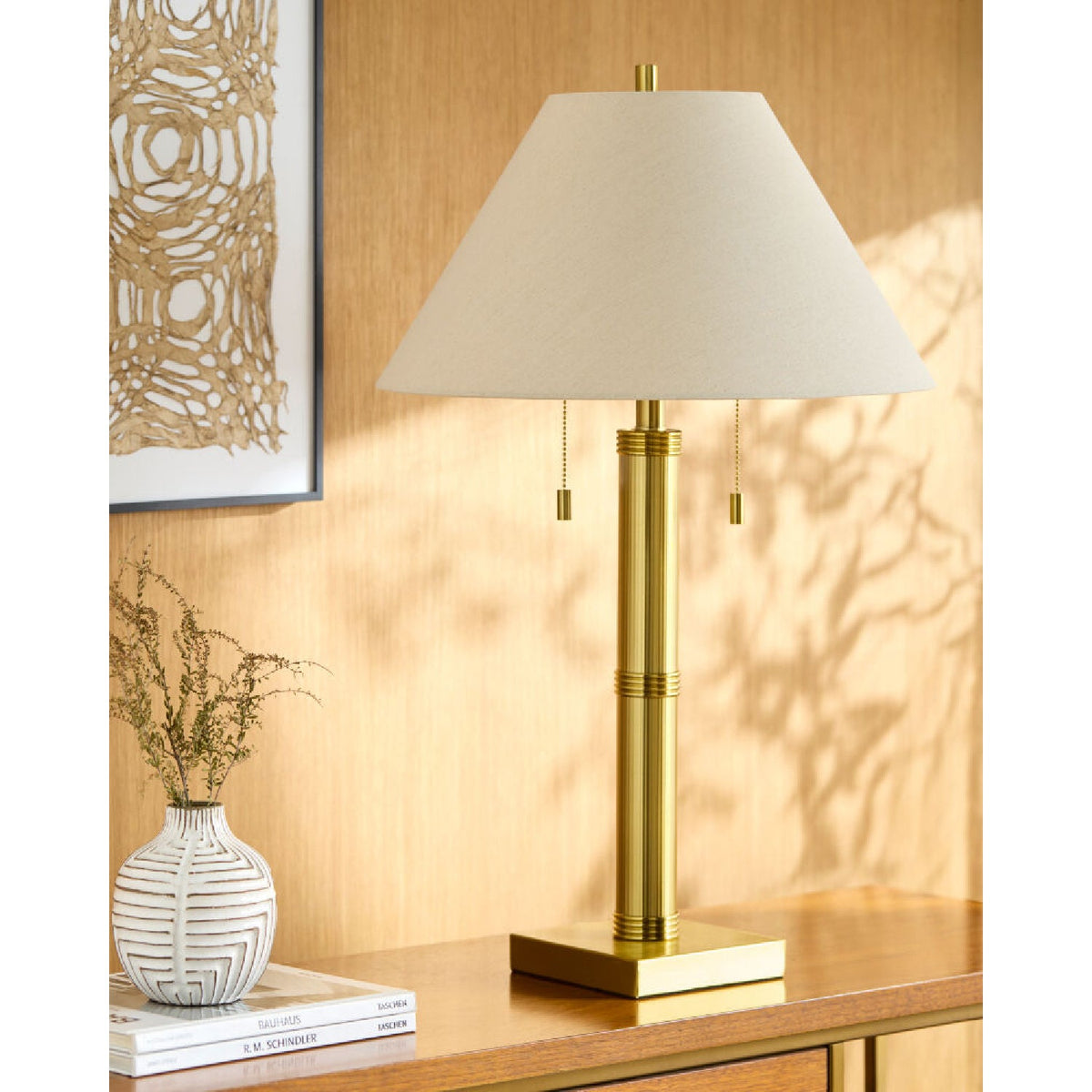Modern European furniture - Taupe Linen Accent Table Lamp - www.oroa.com