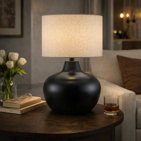 Modern European furniture - Black Iron Accent Table Lamp - www.oroa.com