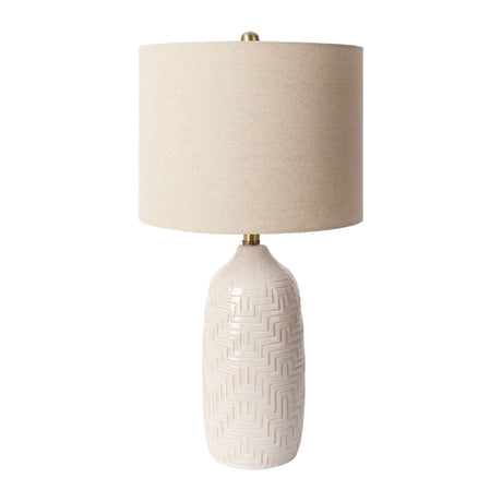 Modern European furniture - Glazed White Ceramic Table Lamp - www.oroa.com