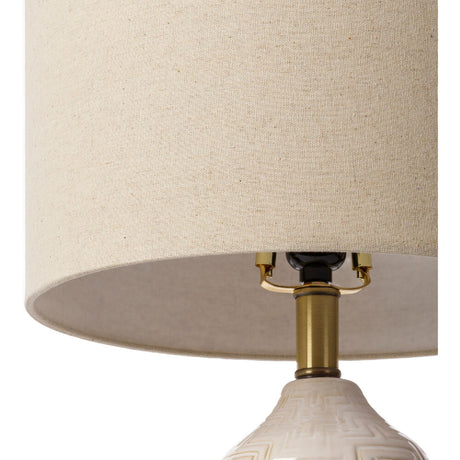 Modern European furniture - Glazed White Ceramic Table Lamp - www.oroa.com
