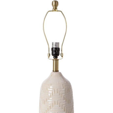 Modern European furniture - Glazed White Ceramic Table Lamp - www.oroa.com