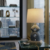 Modern European furniture - Black Sculptured Base Table Lamp - www.oroa.com