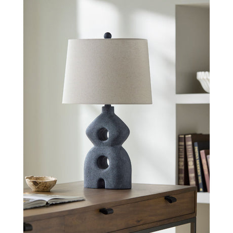 Modern European furniture - Black Sculptured Base Table Lamp - www.oroa.com