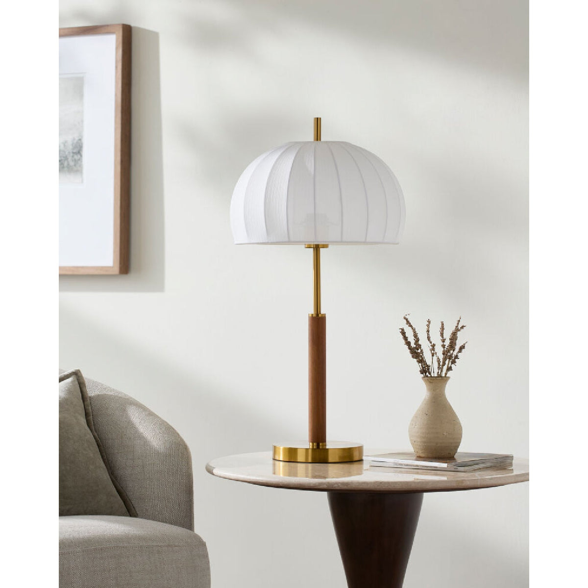 Modern European furniture - White Cotton Accent Table Lamp - www.oroa.com