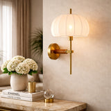 Modern European furniture - White Cotton Accent Wall Lamp - www.oroa.com