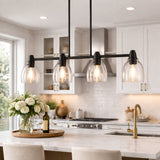 Modern European furniture - 4-Light Glass Linear Chandelier - www.oroa.com