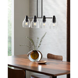Modern European furniture - 4-Light Glass Linear Chandelier - www.oroa.com