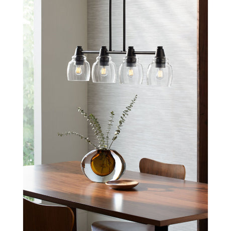 Modern European furniture - 4-Light Glass Linear Chandelier - www.oroa.com
