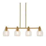 Modern European furniture - 4-Light Glass Linear Chandelier - www.oroa.com