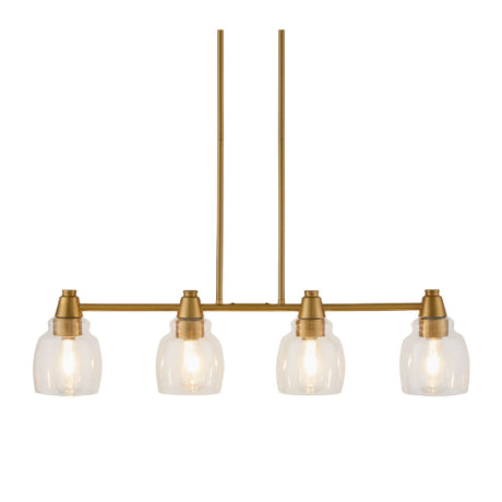 Modern European furniture - 4-Light Glass Linear Chandelier - www.oroa.com