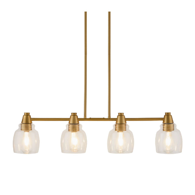 Modern European furniture - 4-Light Glass Linear Chandelier - www.oroa.com