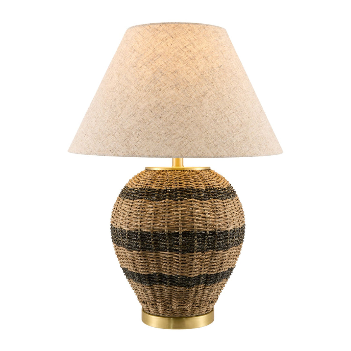 Modern European furniture - Black Lined Rattan Table Lamp - www.oroa.com