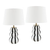 Modern European furniture - Wavy Stripes Ceramic Table Lamps (2) - www.oroa.com