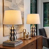 Modern European furniture - Wavy Stripes Ceramic Table Lamps (2) - www.oroa.com