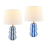Modern European furniture - Wavy Stripes Ceramic Table Lamps (2) - www.oroa.com