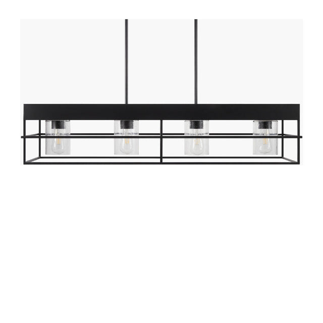 Modern European furniture - Black Framed 4-Light Linear Chandelier - www.oroa.com