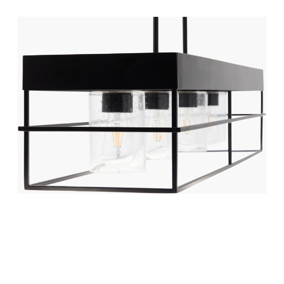Modern European furniture - Black Framed 4-Light Linear Chandelier - www.oroa.com