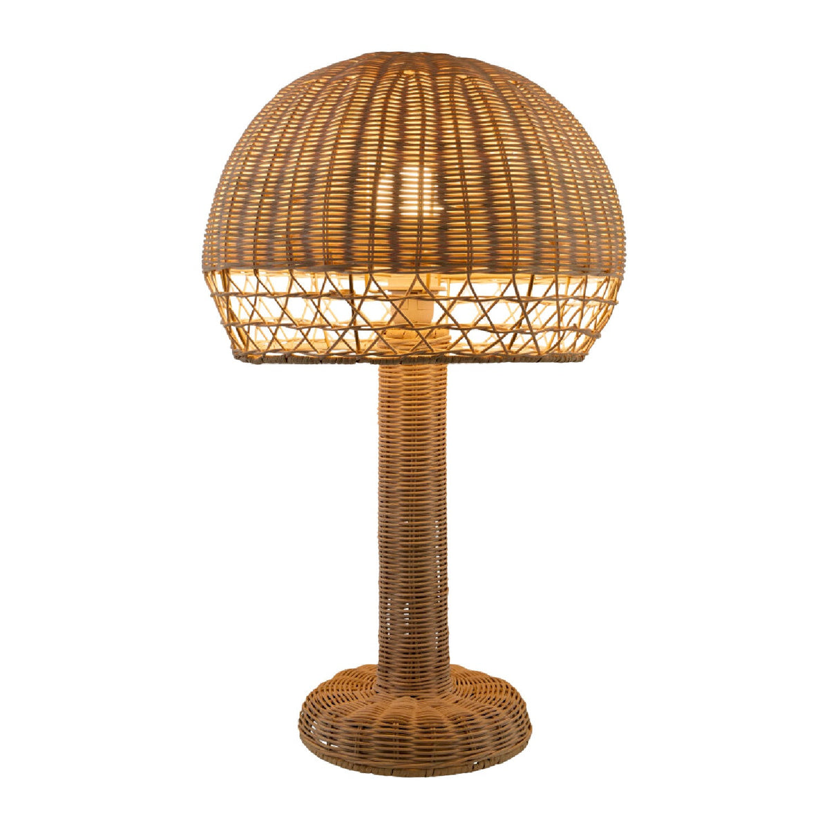 Modern European furniture - Dome Natural Rattan Table Lamp - www.oroa.com