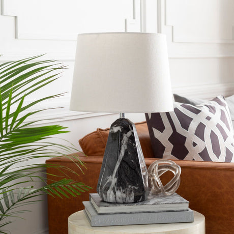 Modern European furniture - Marbled Black Accent Table Lamp - www.oroa.com