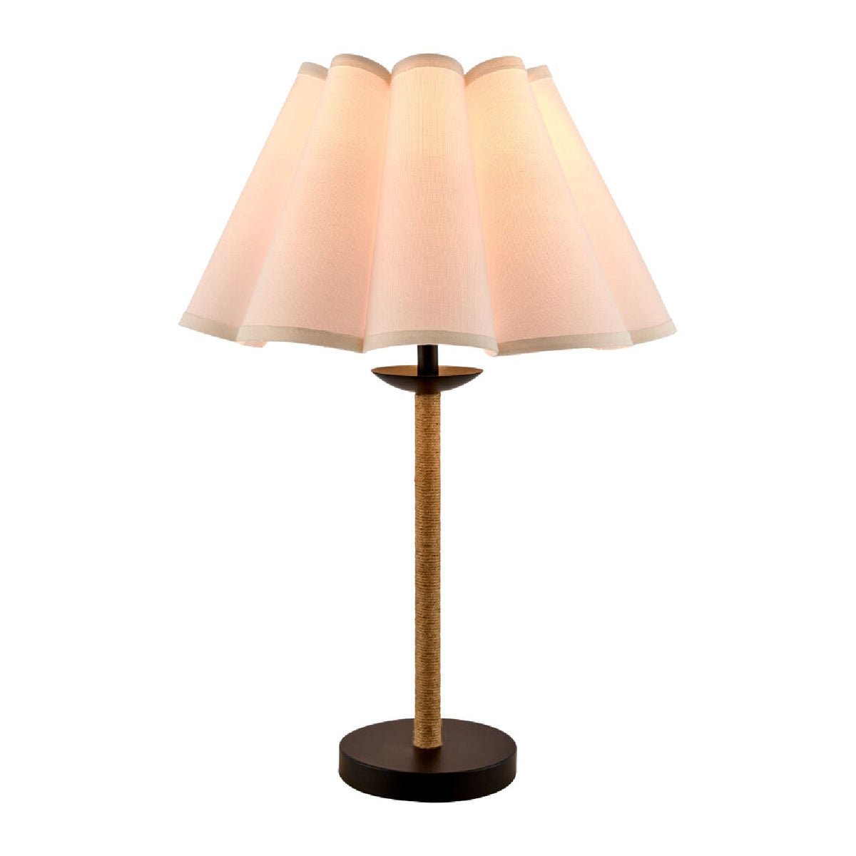 Modern European furniture - Pleated Cream Linen Table Lamp - www.oroa.com