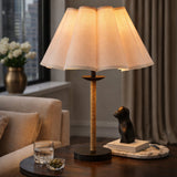 Modern European furniture - Pleated Cream Linen Table Lamp - www.oroa.com