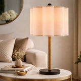 Modern European furniture - Cream Linen Pleated Table Lamp - www.oroa.com