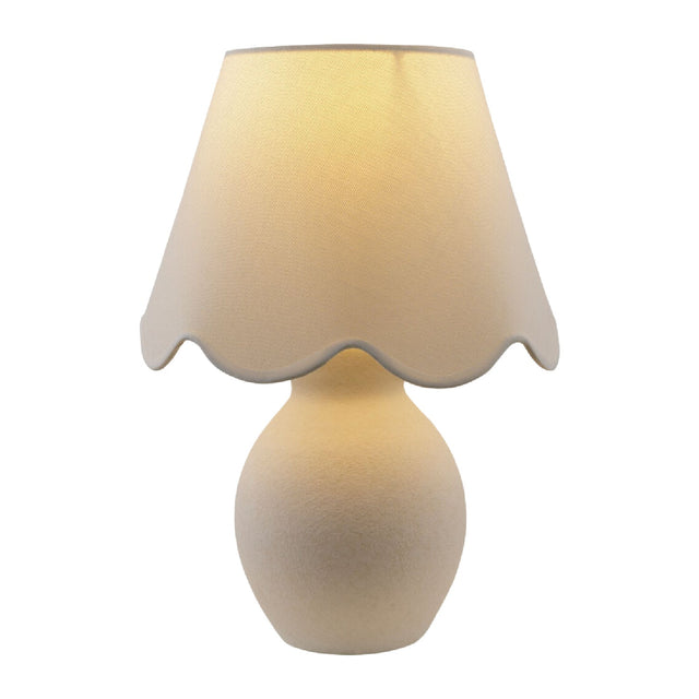 Modern European furniture - Scalloped White Cotton Table Lamp - www.oroa.com