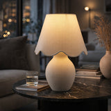 Modern European furniture - Scalloped White Cotton Table Lamp - www.oroa.com
