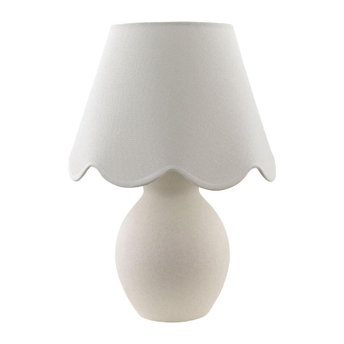 Modern European furniture - Scalloped White Cotton Table Lamp - www.oroa.com
