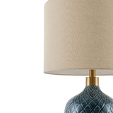 Modern European furniture - Carved Ceramic Linen Table Lamp - www.oroa.com