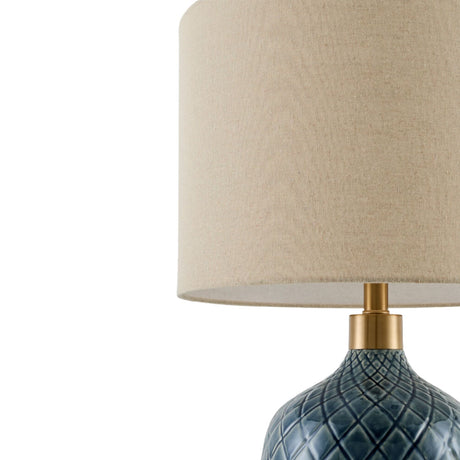 Modern European furniture - Carved Ceramic Linen Table Lamp - www.oroa.com
