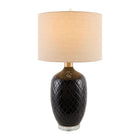 Modern European furniture - Carved Ceramic Linen Table Lamp - www.oroa.com