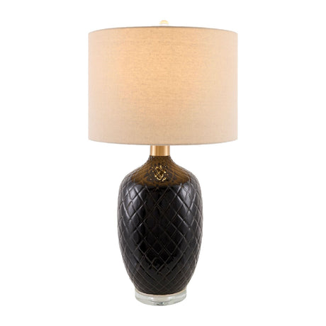 Modern European furniture - Carved Ceramic Linen Table Lamp - www.oroa.com