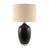 Modern European furniture - Carved Ceramic Linen Table Lamp - www.oroa.com