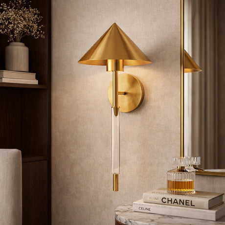 Modern European furniture - Conical Gold Wall Lamp - www.oroa.com