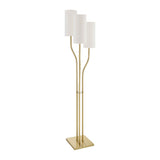 Modern European furniture - White Linen 3-Light Floor Lamp - www.oroa.com