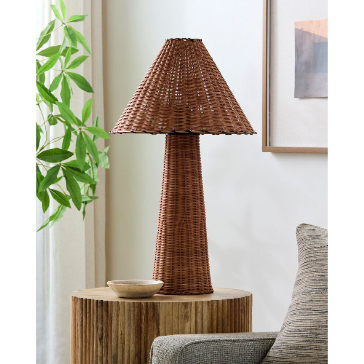 Modern European furniture - Empire Brown Rattan Table Lamp - www.oroa.com