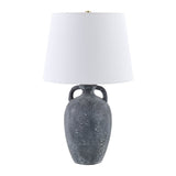 Modern European furniture - Black Ceramic Linen Table Lamp - www.oroa.com