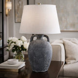 Modern European furniture - Black Ceramic Linen Table Lamp - www.oroa.com