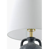 Modern European furniture - Black Ceramic Linen Table Lamp - www.oroa.com