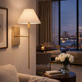 Modern European furniture - Empire White Linen Wall Lamp - www.oroa.com