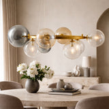 Modern European furniture - Clear Glass Orbs 8-Light Chandelier - www.oroa.com