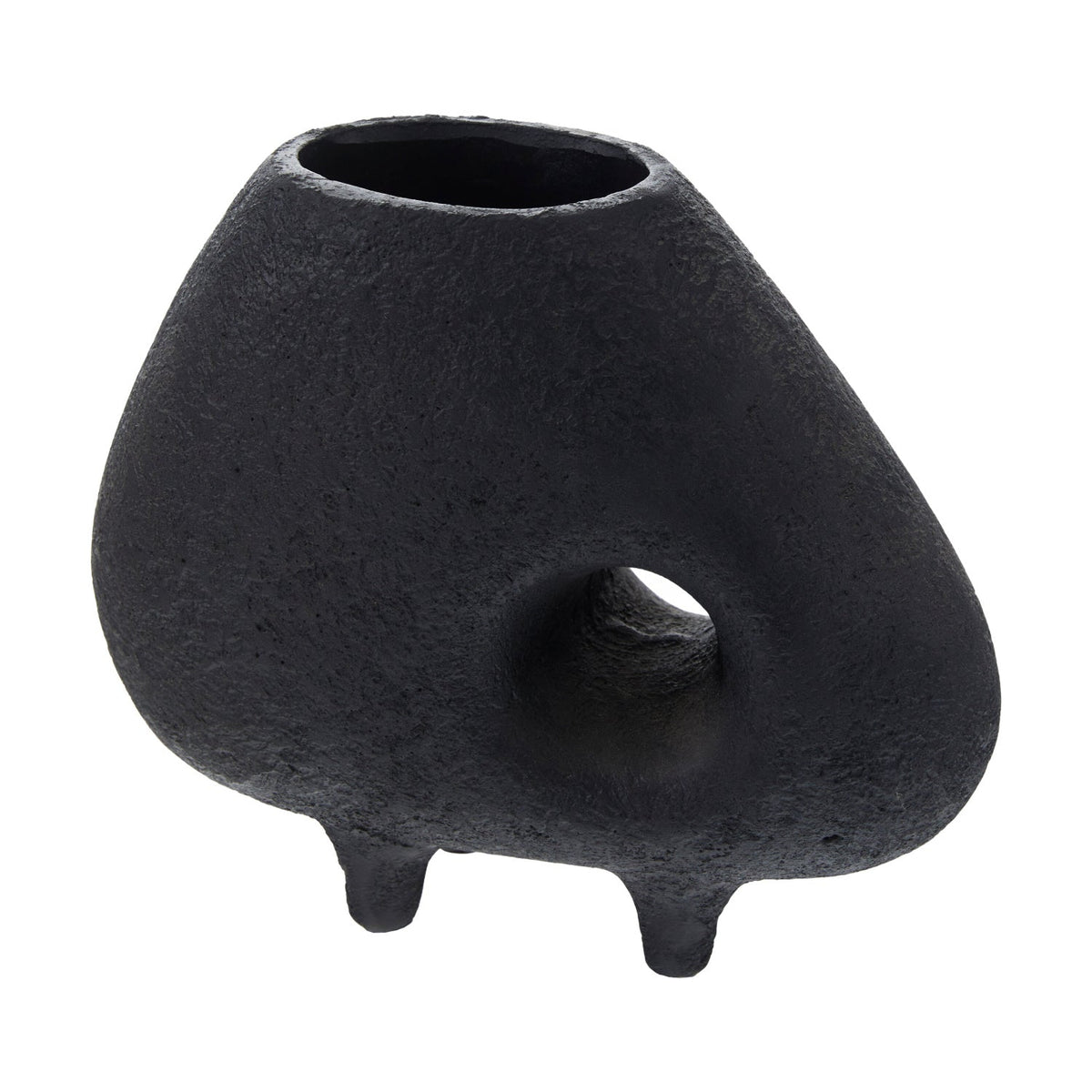 Modern European furniture - Black Textured Terracotta Vase - www.oroa.com