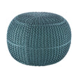 Modern European furniture - Blue Knitted Round Outdoor Pouf - www.oroa.com