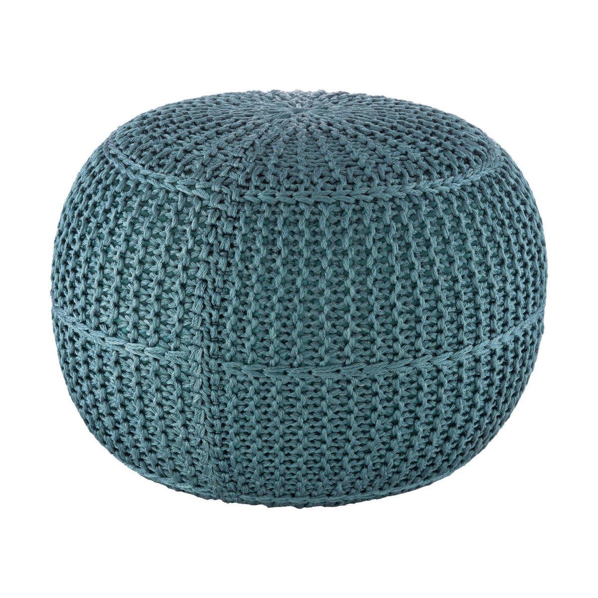 Modern European furniture - Blue Knitted Round Outdoor Pouf - www.oroa.com