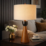 Modern European furniture - Beige Drum Linen Table Lamp - www.oroa.com