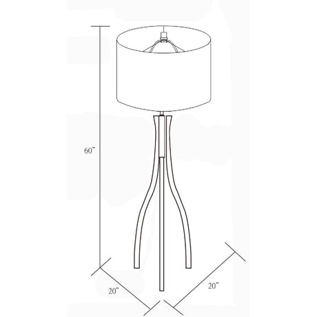 Modern European furniture - Wood Veneer Tripod Floor Lamp - www.oroa.com