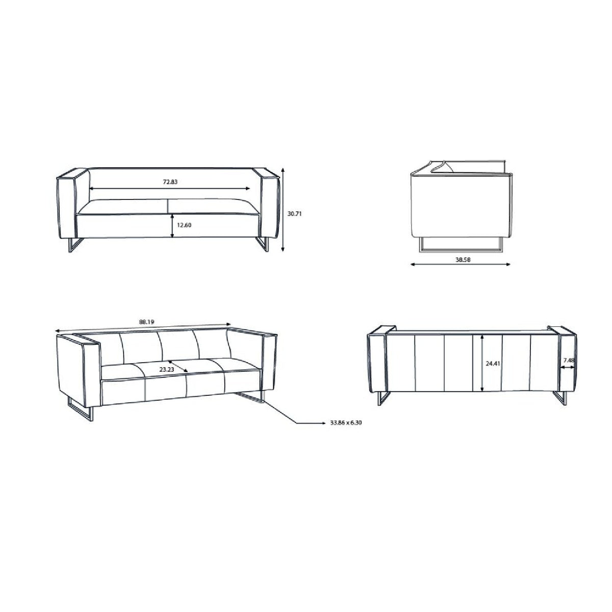 Modern furniture - Modern Upholstered Sofa - www.oroa.com